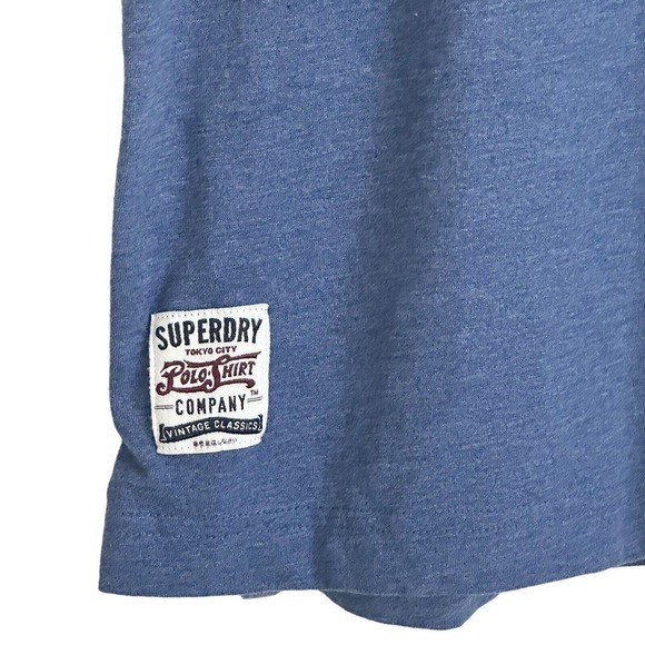 Superdry Men's S & D Logo Blue Short Sleeve Classic Polo Shirt Size S NWT $60 - Picture 5 of 6